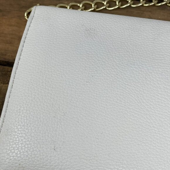 Forever 21 White Cream Colorblock Chain Purse Bag Gold Tone Hardware - Picture 6 of 8